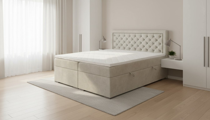 Dormitorio Cama Muebles de lujo Estilo Moderno Diseño de cama doble Boxspring