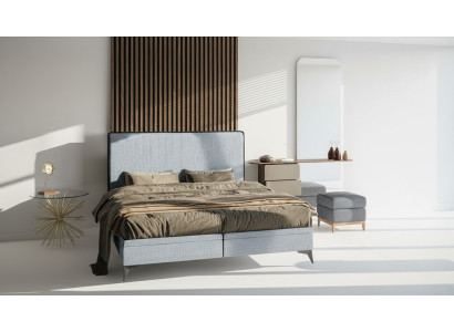 Cama doble moderna de diseño dormitorio almohada tela muebles camas.