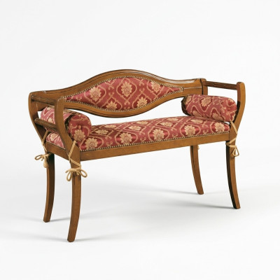 Clásico banco de asiento, banco de diseñador tapizado, banco acolchado para sala de estar, nuevo.