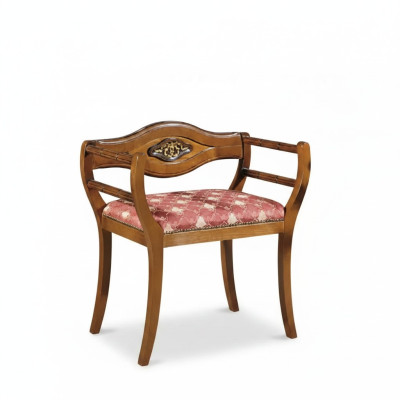 Silla de diseño tapizada clásica en tela, mueble de asiento, sala de estar, sillón
