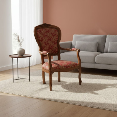 Silla con reposabrazos Silla de comedor Sillón de respaldo Diseño Silla tapizada Muebles de diseño