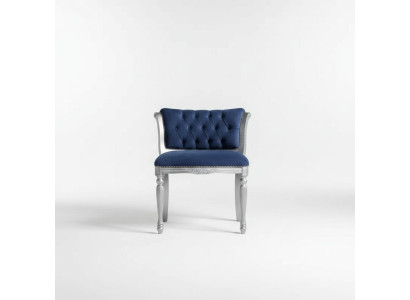 Silla de comedor Chesterfield azul, mueble tapizado de asiento, silla, diseño clásico.