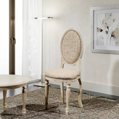 Silla de comedor Silla tapizada clásica Nueva Muebles Textiles Asiento Respaldo