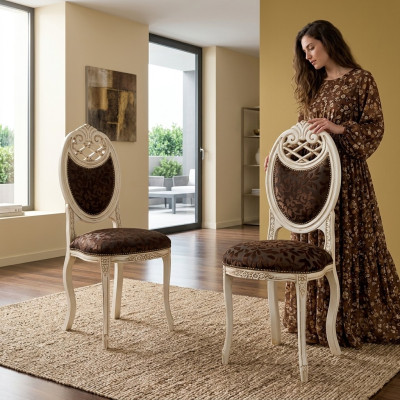 Silla de diseñador Silla clásica de comedor Muebles de lujo Nueva silla con respaldo