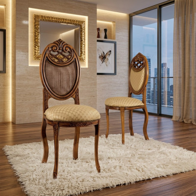 Silla Muebles Diseño Sillón de tapizado, Silla de comedor Clásico Madera Bancos