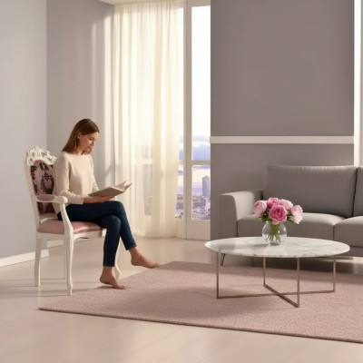 Silla con reposabrazos Silla de comedor de madera Mueble clásico Tapizado textil