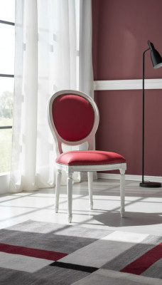 Silla de comedor rosa Sillón tapizado clásico de tela Silla con respaldo