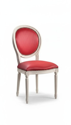 Silla de comedor rosa Sillón tapizado clásico de tela Silla con respaldo
