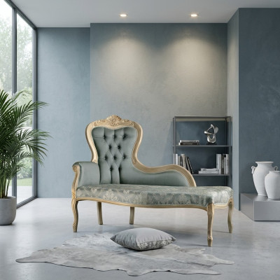 Muebles de lujo Chaiselongue Sala de estar Diseño clásico Tapizado textil