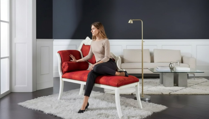Sofá chaise longue rojo Muebles clásicos de salón Diseño de muebles Cama de diseñador