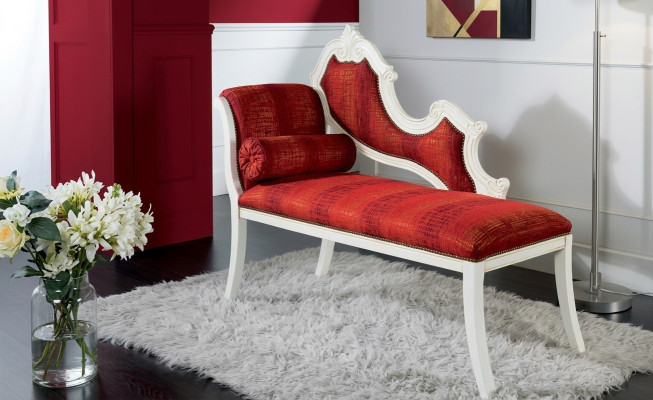 Sofá chaise longue rojo Muebles clásicos de salón Diseño de muebles Cama de diseñador
