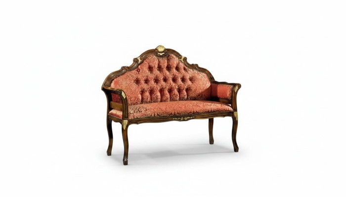 Sofá Chesterfield clásico de tela para muebles de sala de estar.