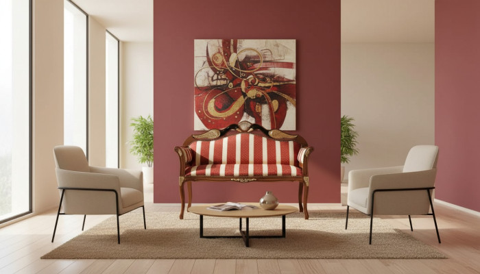 Banqueta clásica tapizada muebles estilo barroco banco de dos plazas en textil.
