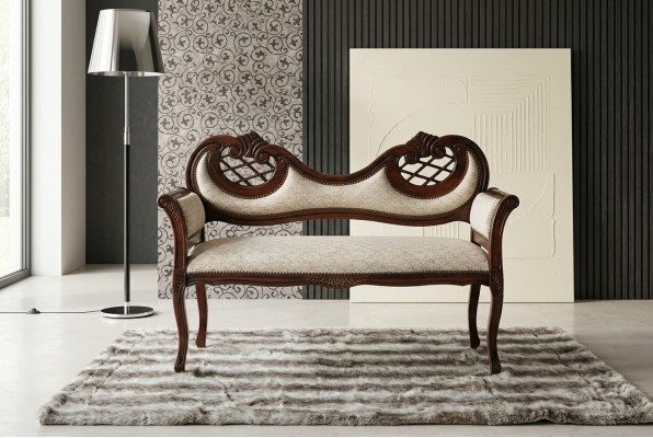 Salón de lujo banco tapizado tejido textil mobiliario asiento banco acolchado