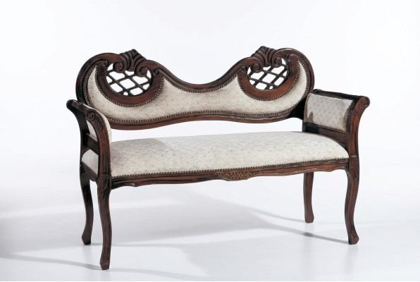 Salón de lujo banco tapizado tejido textil mobiliario asiento banco acolchado