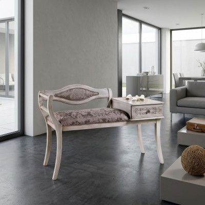 Banco tapizado de lujo para salón en estilo clásico de muebles textiles nuevos.