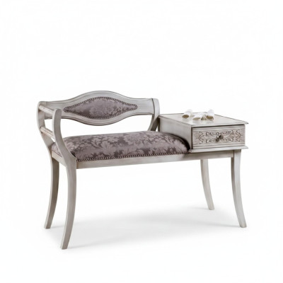 Banco tapizado de lujo para salón en estilo clásico de muebles textiles nuevos.