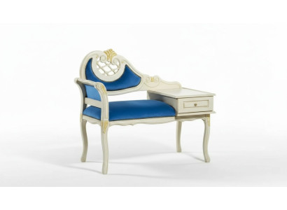 Banco clásico azul Asiento de lujo Muebles tapizados de tela Nueva plaza