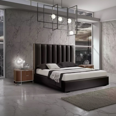 Juego completo de dormitorio moderno Set de cama de diseñador + 2 mesitas de noche 3 piezas
