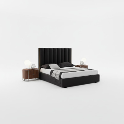 Juego completo de dormitorio moderno Set de cama de diseñador + 2 mesitas de noche 3 piezas