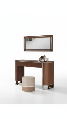 Diseñador de tocador completo con espejo, muebles modernos, conjunto nuevo de 2 piezas.