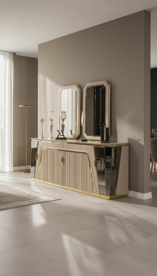 Lujo Aparador Comedor Cómoda Diseño Moderno Espejo Nuevo Muebles