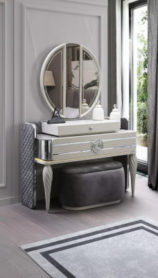 Dormitorio tocador con espejo de lujo nueva consola diseño moderno.
