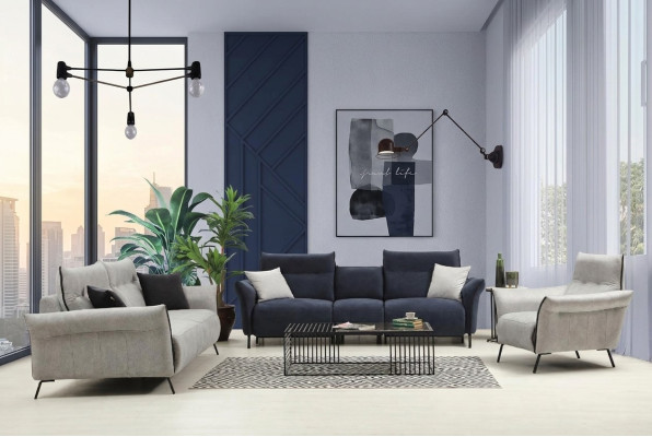 Sofá sala de estar Juego de sofá Muebles acolchados Sillón de lujo Diseño moderno Nuevo