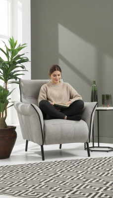 Sillón diseño tapicería textil muebles lujo sala de estar moderno butaca nueva.