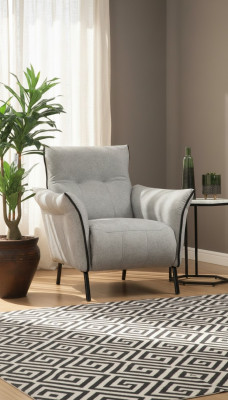 Sillón diseño tapicería textil muebles lujo sala de estar moderno butaca nueva.