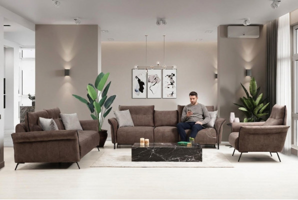 Conjunto Sofá Sofá Diseñador Moderno Conjunto de Lujo de Sala de Estar Silla Nueva