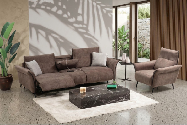 Conjunto completo de lujo de sofá de cuatro plazas, sofá, sillón de diseñador, muebles modernos.