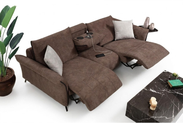 Sofá de lujo para la sala de estar, sofá de cuatro plazas, sofá tapizado moderno de diseño nuevo.