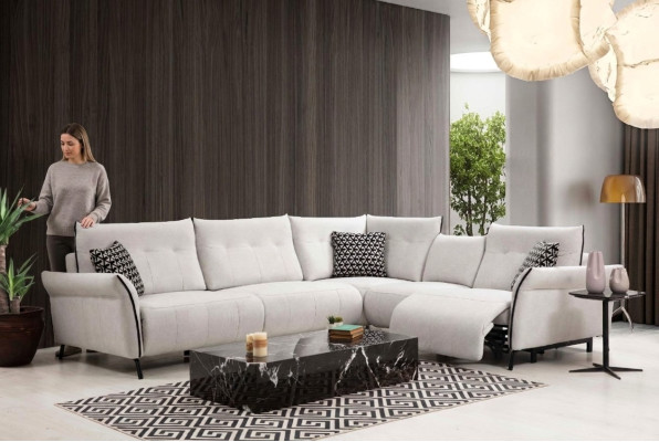 Sofá esquinero Salón Sofá Sofá Tapizado Textil Muebles Moderno Diseñador Nuevo
