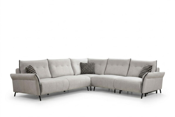 Sofá de salón en forma de L diseño moderno textil tela lujo sofá mueble tapizado