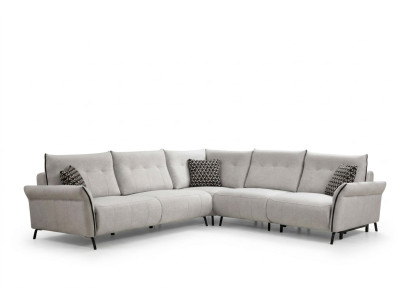 Sofá de salón en forma de L diseño moderno textil tela lujo sofá mueble tapizado