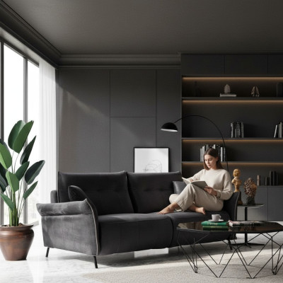 Sofá de tres plazas de lujo moderno para sala de estar, tapizado en textil, mueble nuevo.
