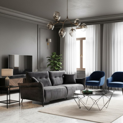 Sofá de tres plazas de lujo moderno para sala de estar, tapizado en textil, mueble nuevo.