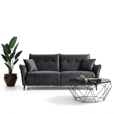 Sofá de tres plazas de lujo moderno para sala de estar, tapizado en textil, mueble nuevo.