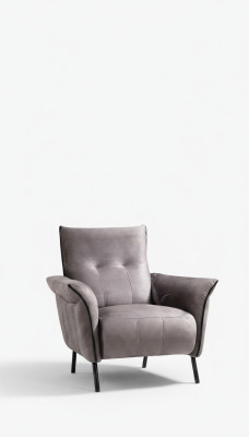 Sillón de diseñador Muebles de salón Moderno Lujo Sillón Gris Tapizado Textil