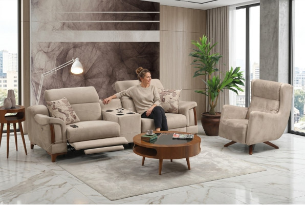 Juego de sofás moderno, nuevo conjunto de muebles de sala de estar con diseño de tapicería textil.