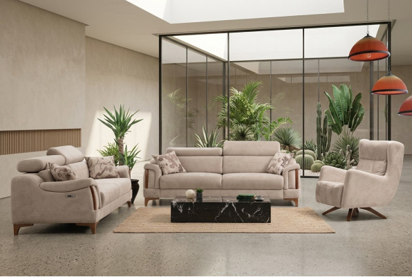Conjunto de sofás Sala de estar Sofá de tres plazas Completo Sillón de una plaza Tejido Muebles