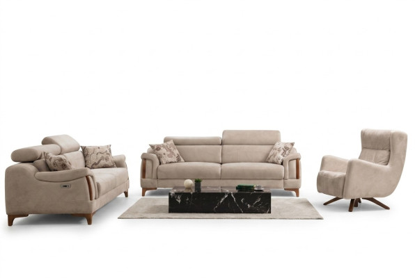 Conjunto de sofás Sala de estar Sofá de tres plazas Completo Sillón de una plaza Tejido Muebles