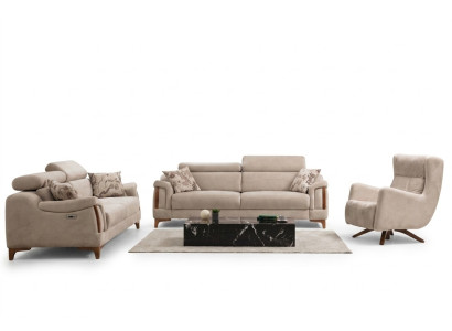Conjunto de sofás Sala de estar Sofá de tres plazas Completo Sillón de una plaza Tejido Muebles