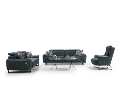 Juego de sala moderno de 3 piezas con sofá de diseñador, juego de asientos, sillón tapizado nuevo.