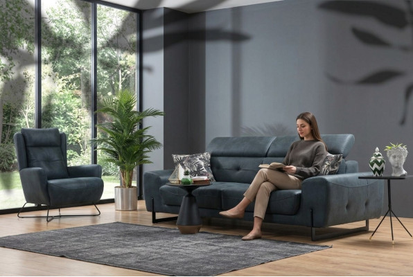 Sofá de 2 piezas para la sala de estar, sofá de tres plazas, sofá, sillón de diseñador, muebles textiles.