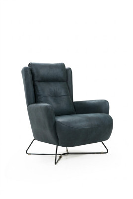 Silla negra moderna para la sala de estar, mueble de diseño, tapizado de tela textiles.