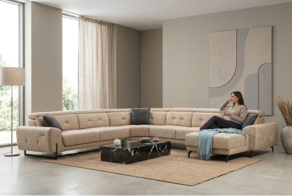 Sofá esquinero en forma de U Mueble de asiento Diseñador Mueble de asiento Sofá moderno Sofá Acolchado