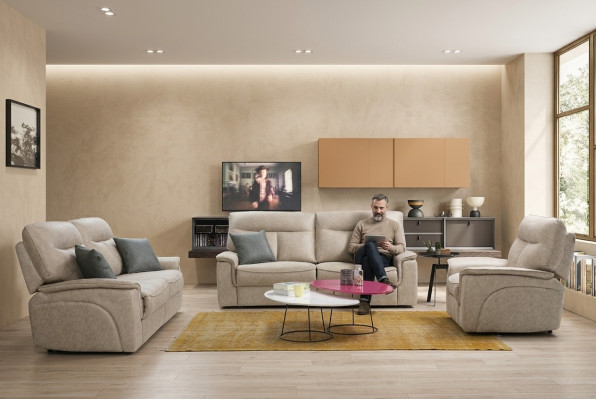 Juego de sofá de diseñador de 3 piezas, muebles tapizados modernos para sala de estar, completo.