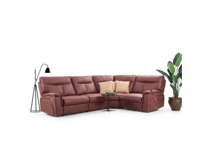 Sofá esquinero de lujo rojo sofá en forma de L moderno muebles tapizados de diseñador para sala de estar